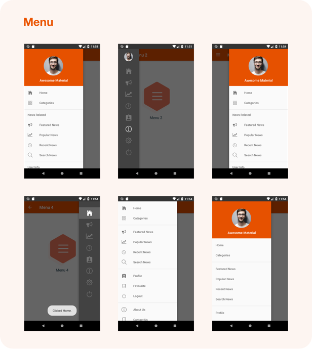 Awesome Material (Google Android Material Design UI Components and Template Collection) 1.9 - 26