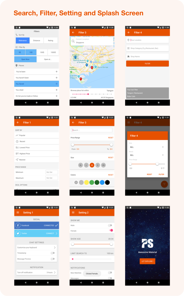 Awesome Material (Google Android Material Design UI Components and Template Collection) 1.9 - 23