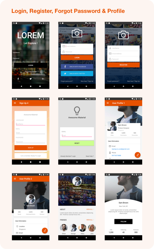 Awesome Material (Google Android Material Design UI Components and Template Collection) 1.9 - 25