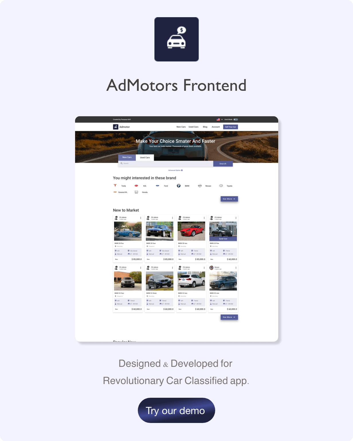 AdMotors Frontend with Vue.js, Tailwind CSS and PHP Backend (Car Buy Sell Classified ) 1.0 - 3