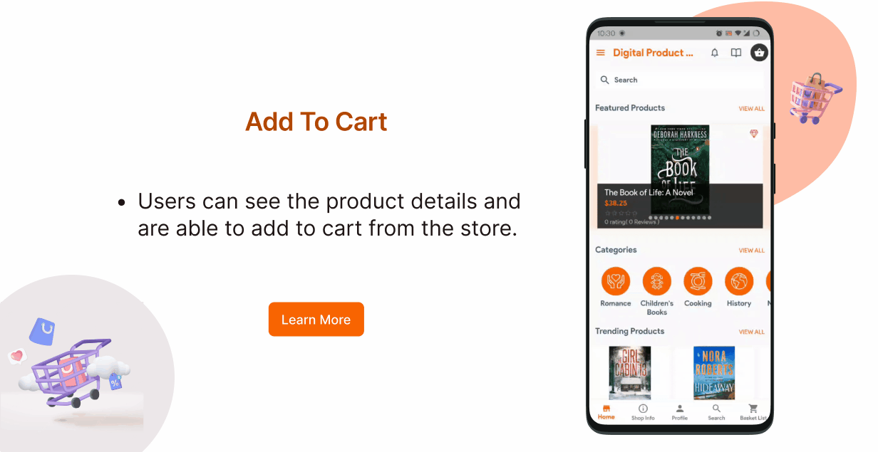 ecommerce app for digital product on envato