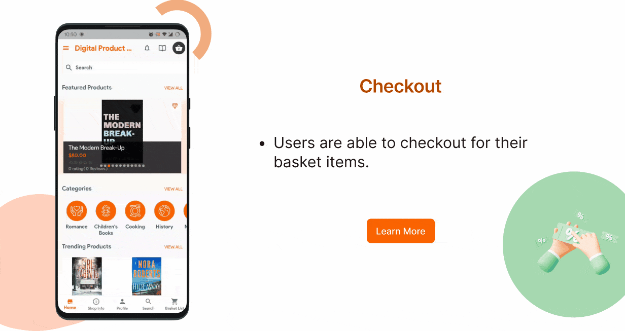 ecommerce app for digital product on envato