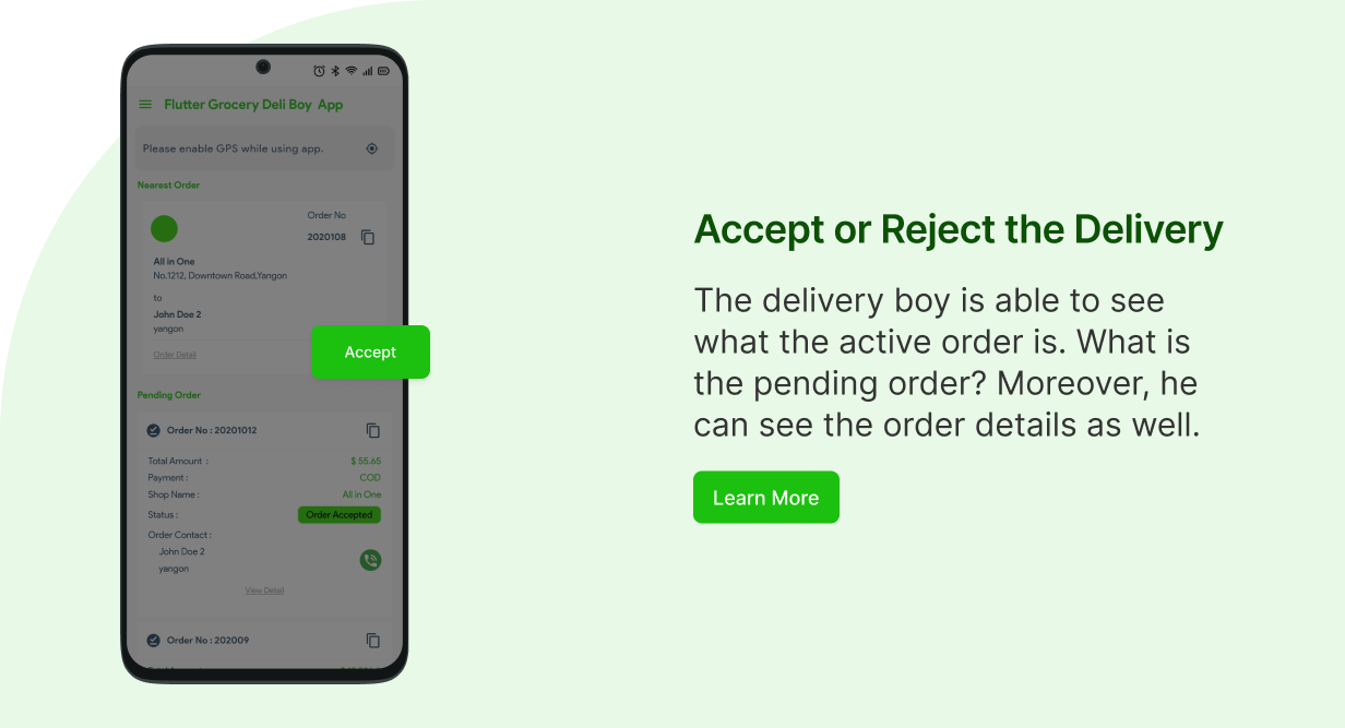 Delivery Boy App For Flutter Grocery