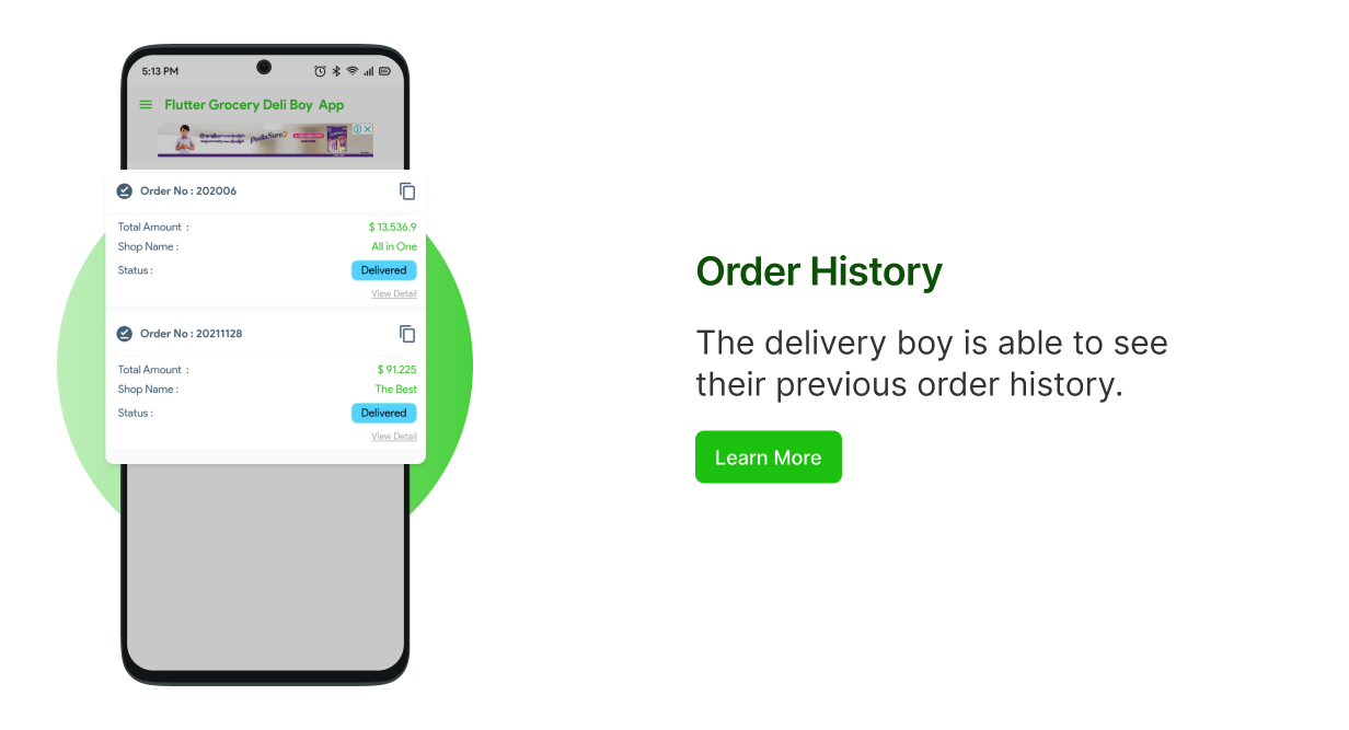 Delivery Boy App For Flutter Grocery