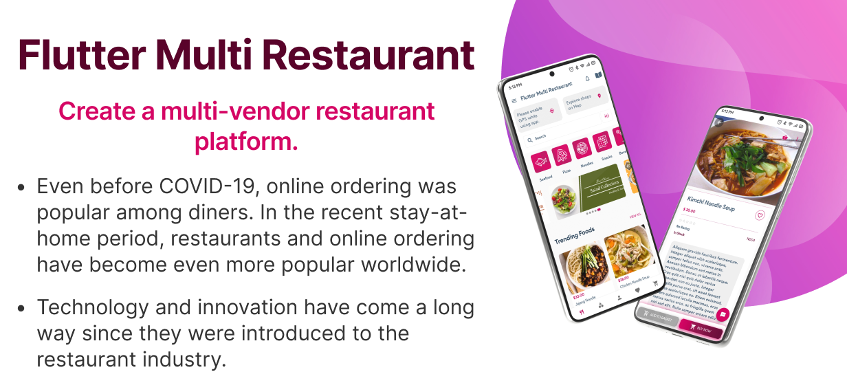 Best Restaurant App For Multi Vendor on Envato using Flutter